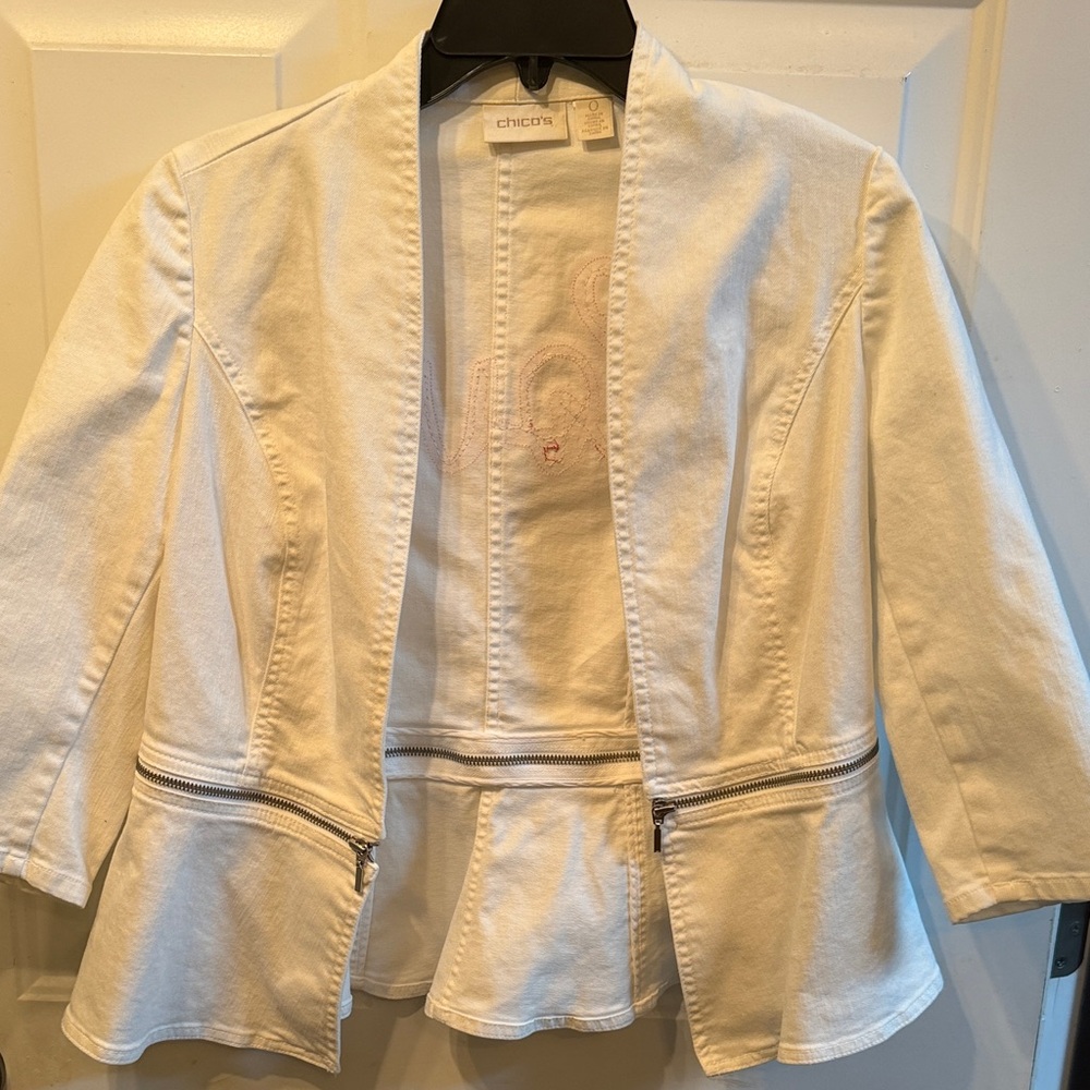 Chicos white jean jacket